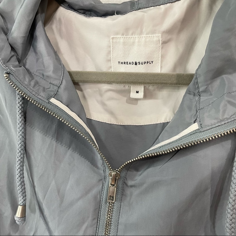 Slate blue thread and supply pullover wind breaker spring jacket